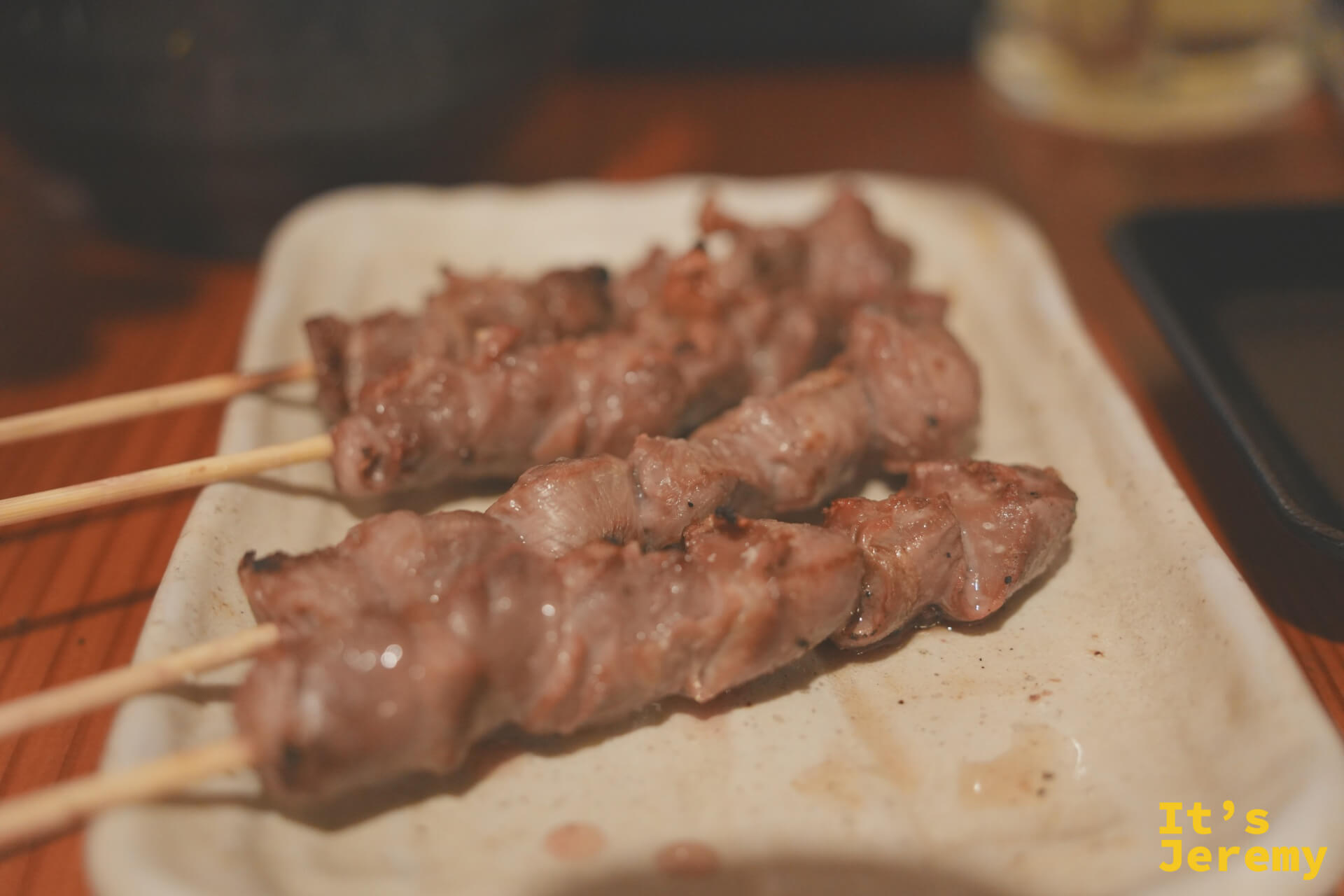 鳥貴族の牛串焼き3本