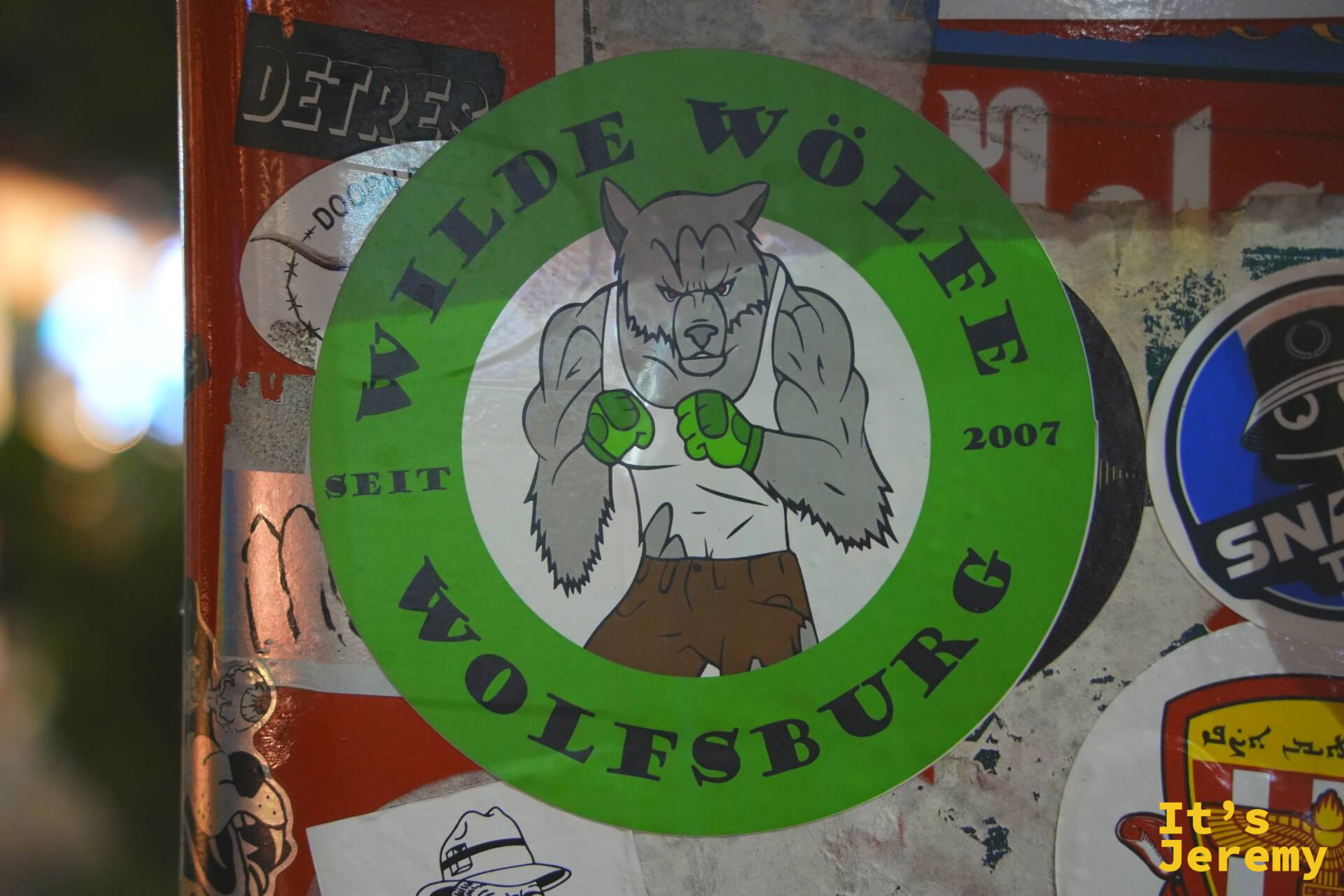 Wilde Wölfe Wolfsburg——德國沃爾夫斯堡足球球迷留下的圓形貼紙