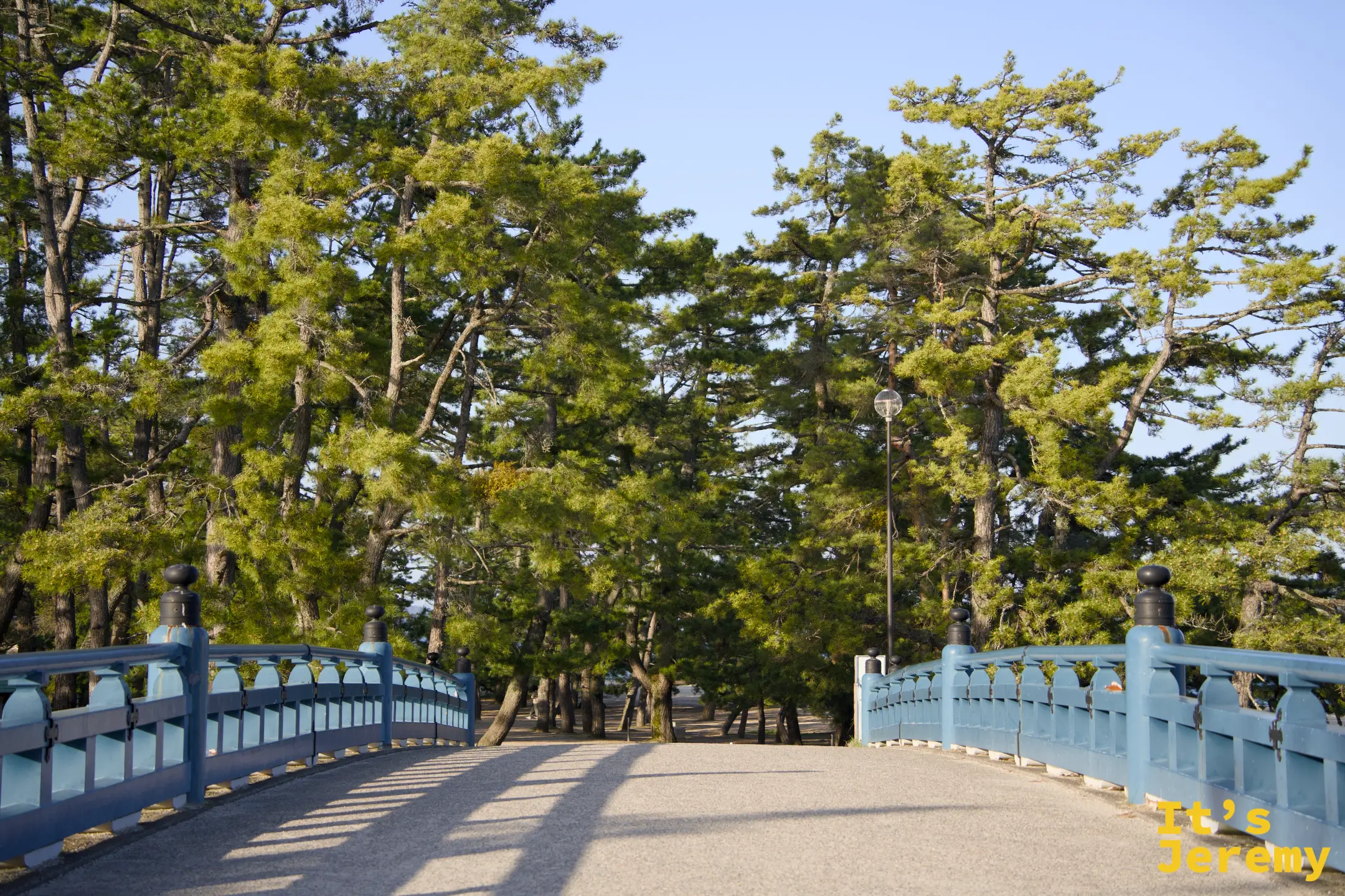 天橋立の青い欄干の橋