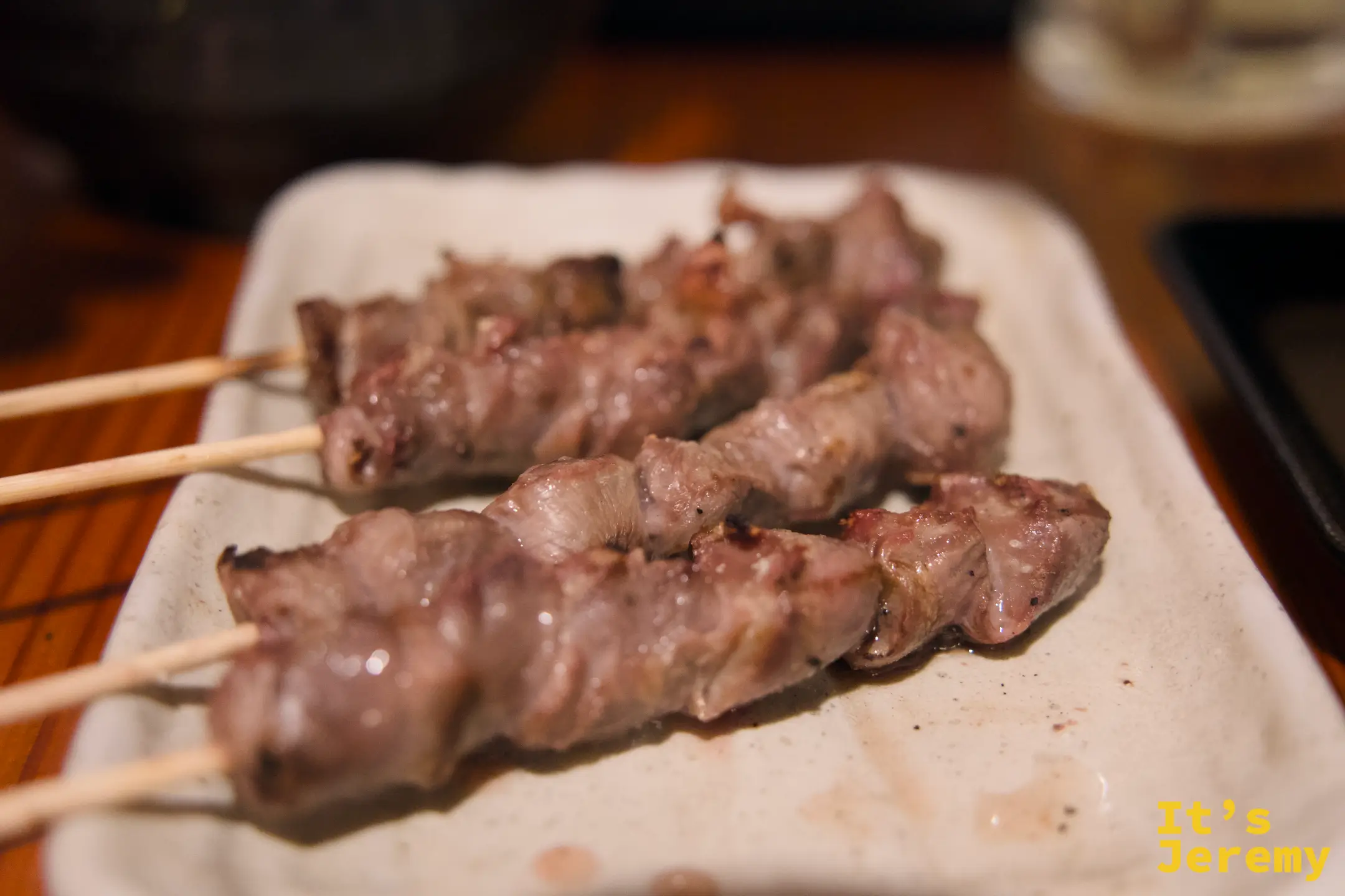 鳥貴族の牛串焼き3本