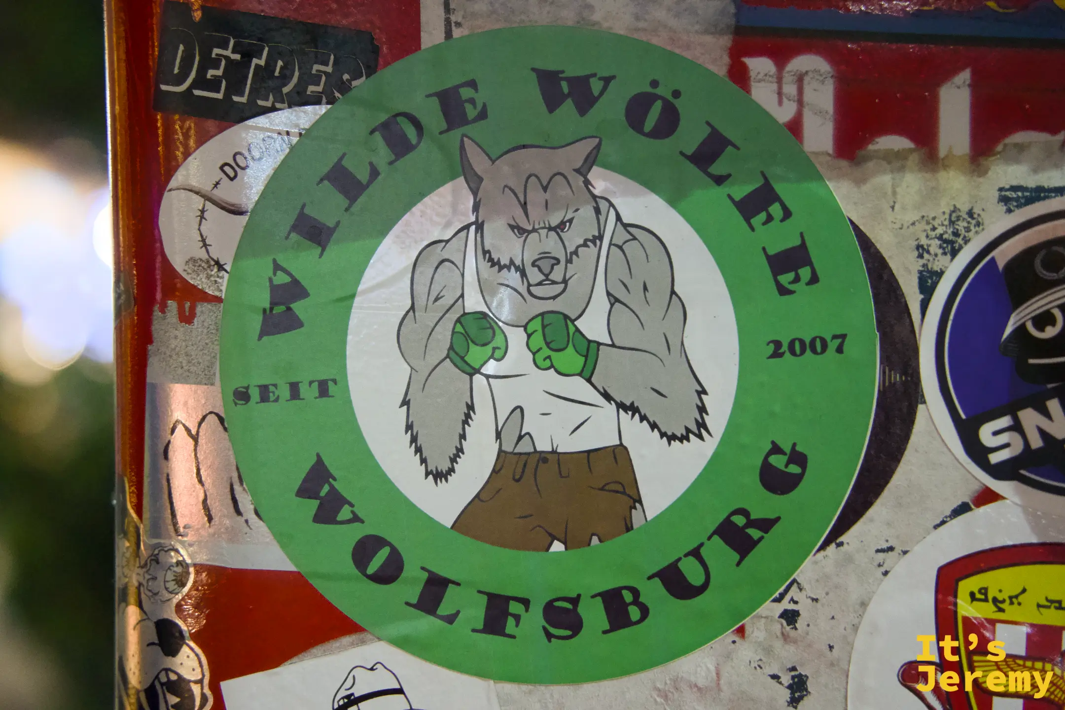 Wilde Wölfe Wolfsburg——德國沃爾夫斯堡足球球迷留下的圓形貼紙