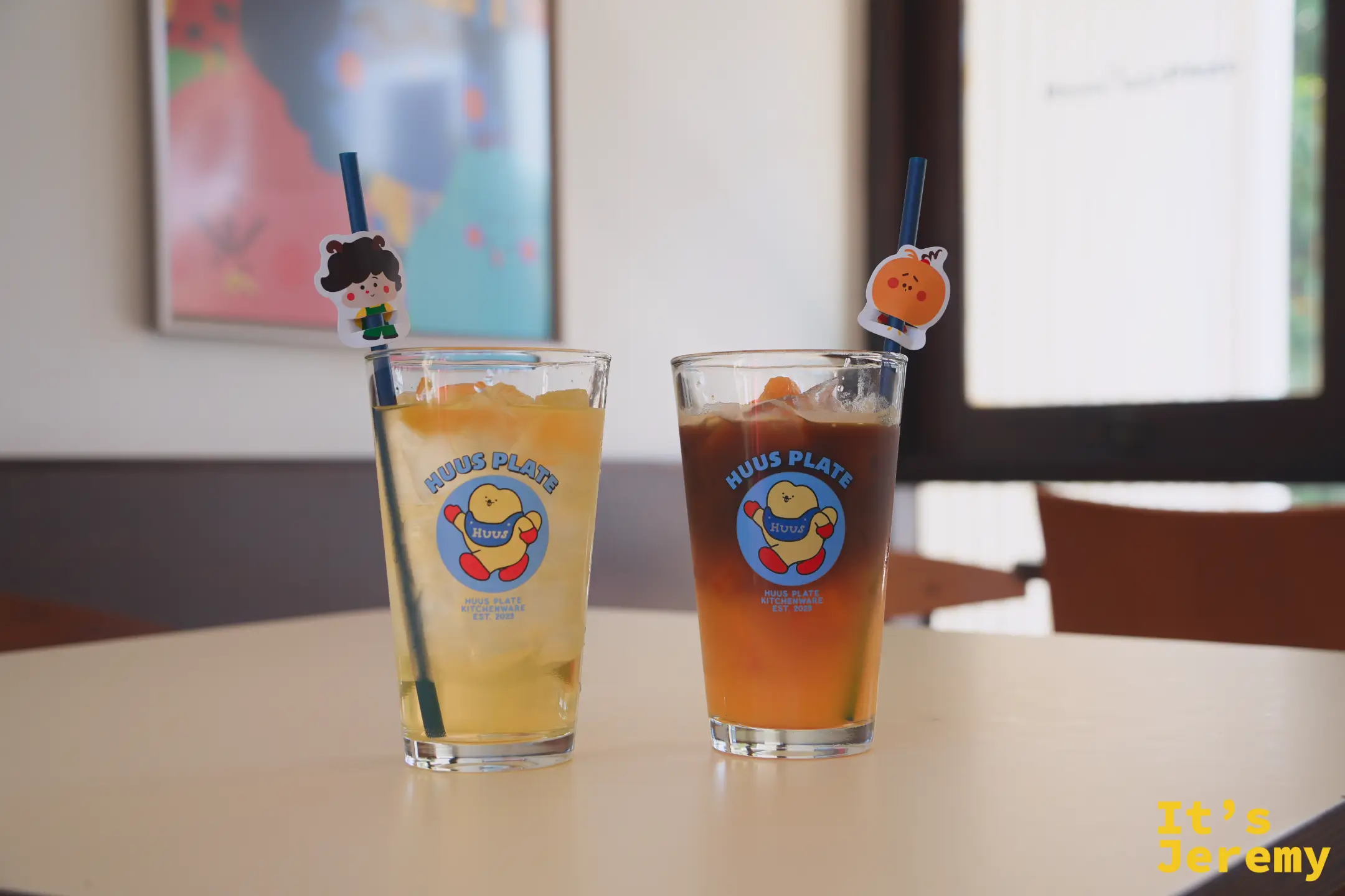HUUS PLATE Golden Orange Coffee 與 Peach Sparkling 雙杯