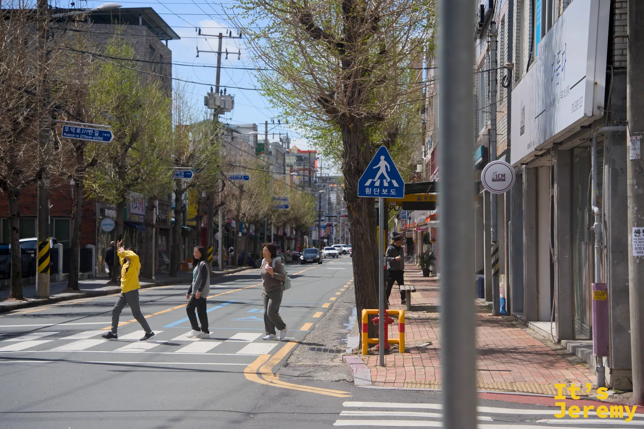 晉州市區街景，조마루附近的巷弄氛圍