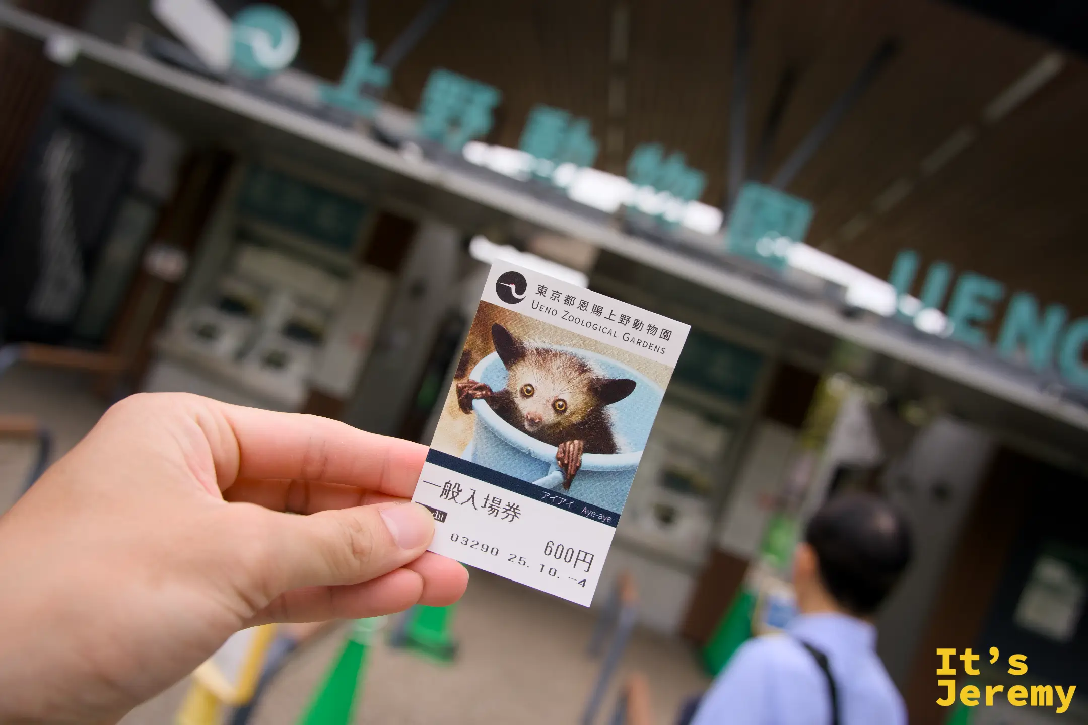入場券上印著指猴(Aye-aye)圖案,600 日圓的票價讓人驚喜
