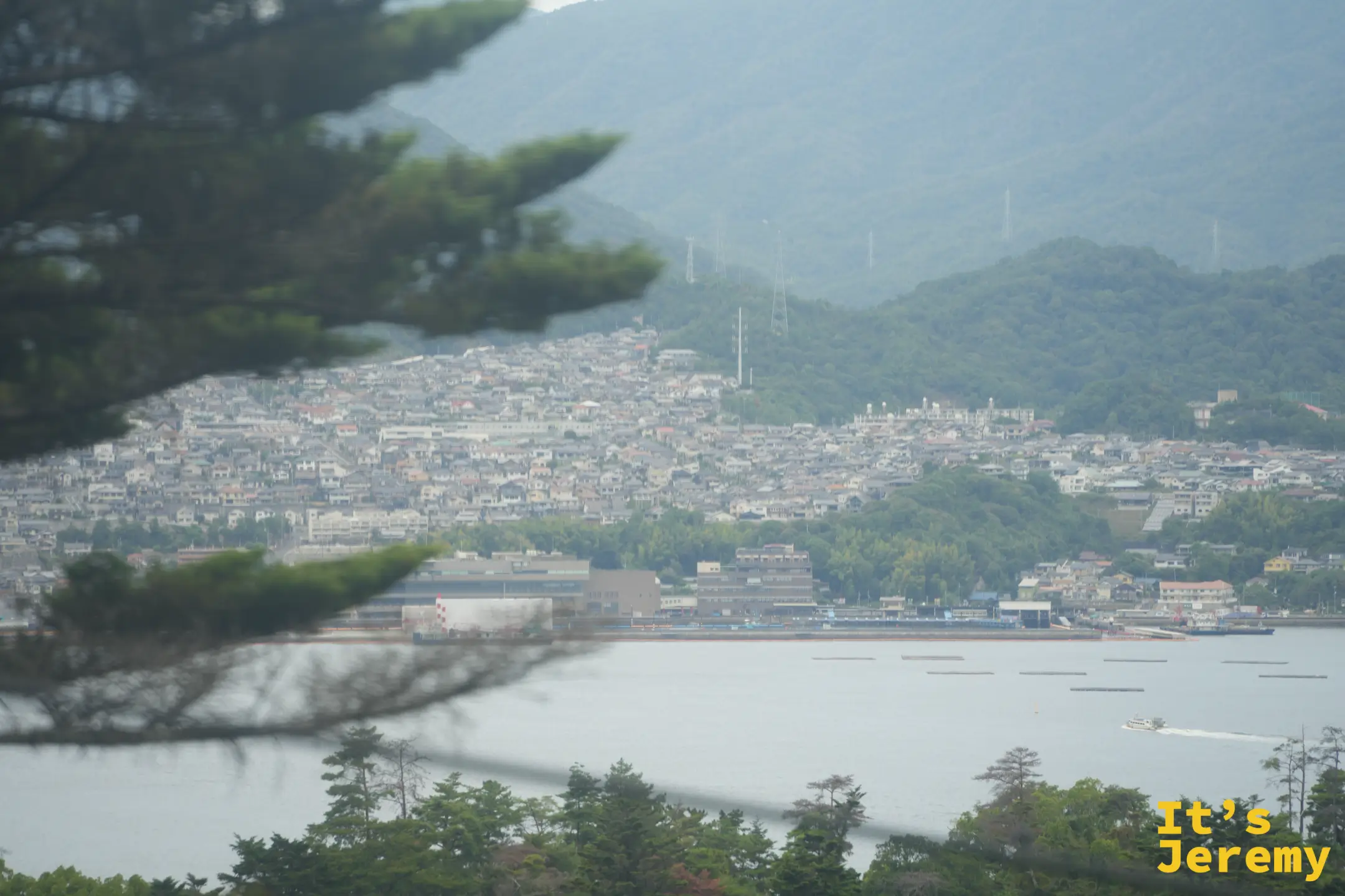 宮島纜車外的山林風景