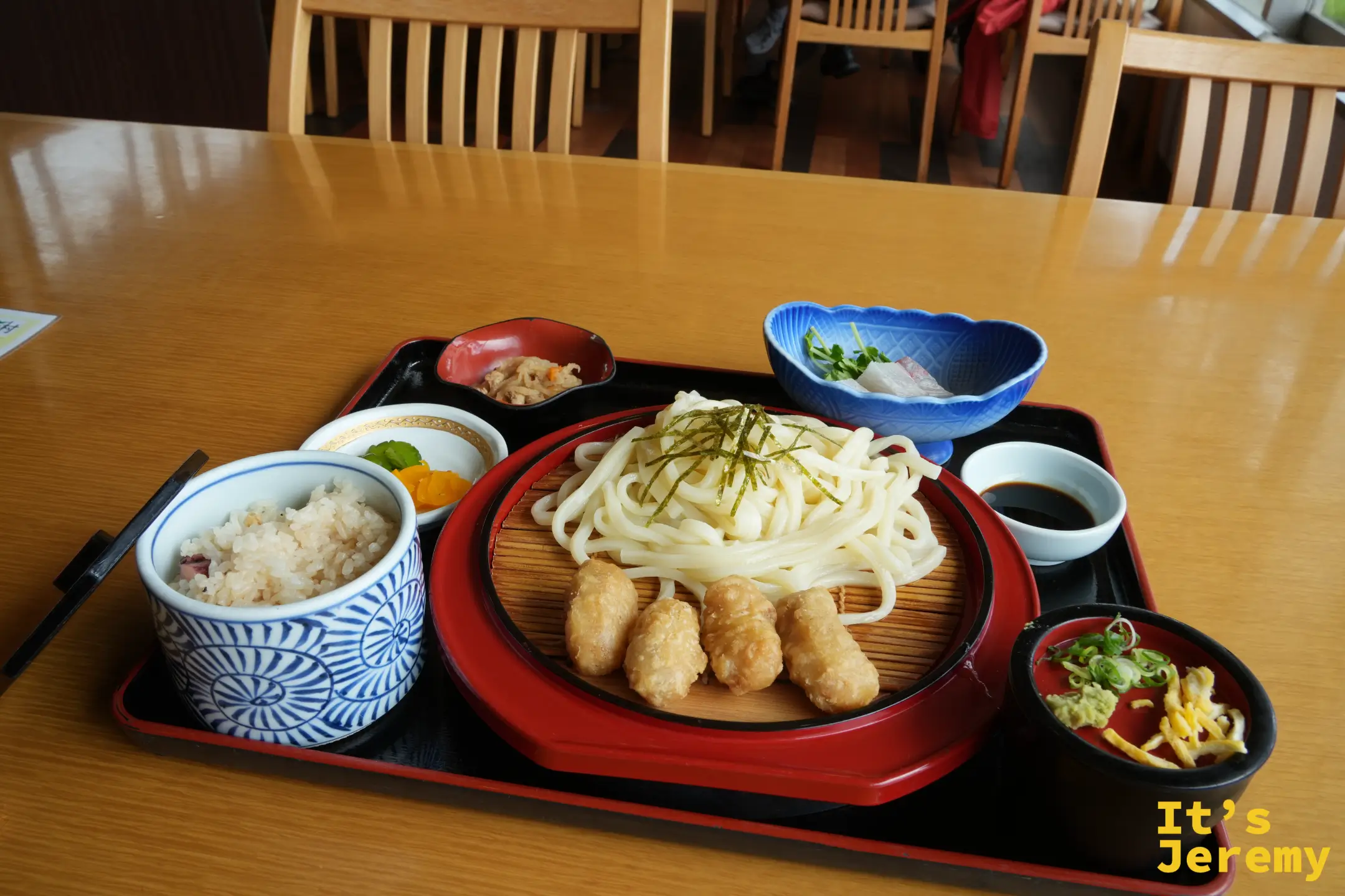 章魚天婦羅涼麵定食