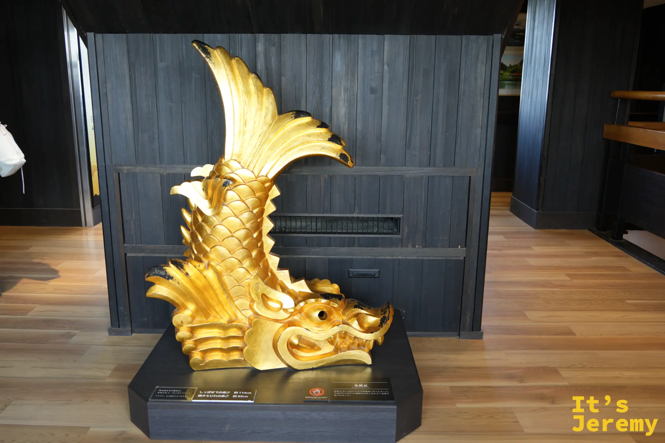 天守閣展出的金鯱正面