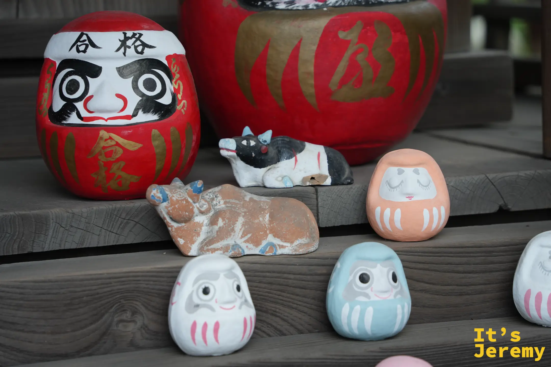 達摩、陶牛與粉色小達摩